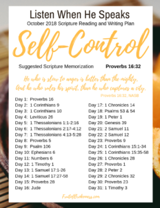 October 2018: Self-Control