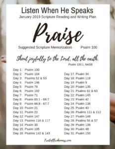 LWHS January 2019: PRAISE! 