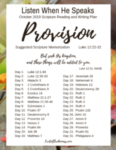 LWHS October 2019: Provision